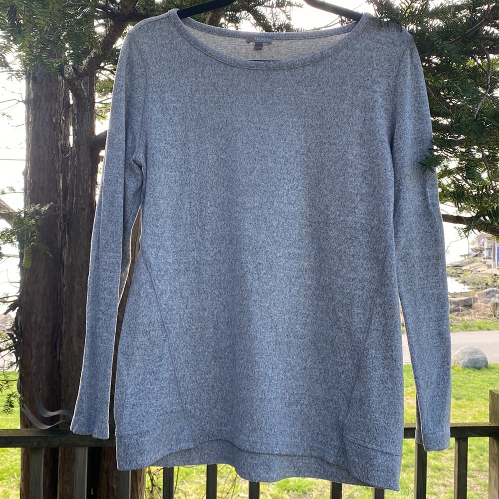 Talbots grey sweater , small , pullover with crew neck, it’s so soft!